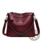 Leather Crossbody Handbag with Silver Chain Strap