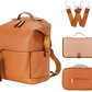 Leather Diaper Bag Backpack Large Capacity Set