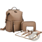Leather Diaper Bag Backpack Large Capacity Set