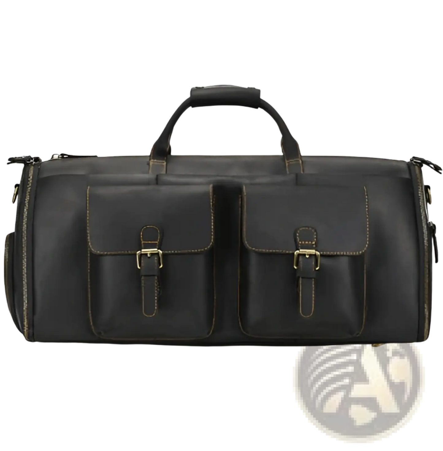 Leather Duffle Bag Vintage Large Folding Travel Bag