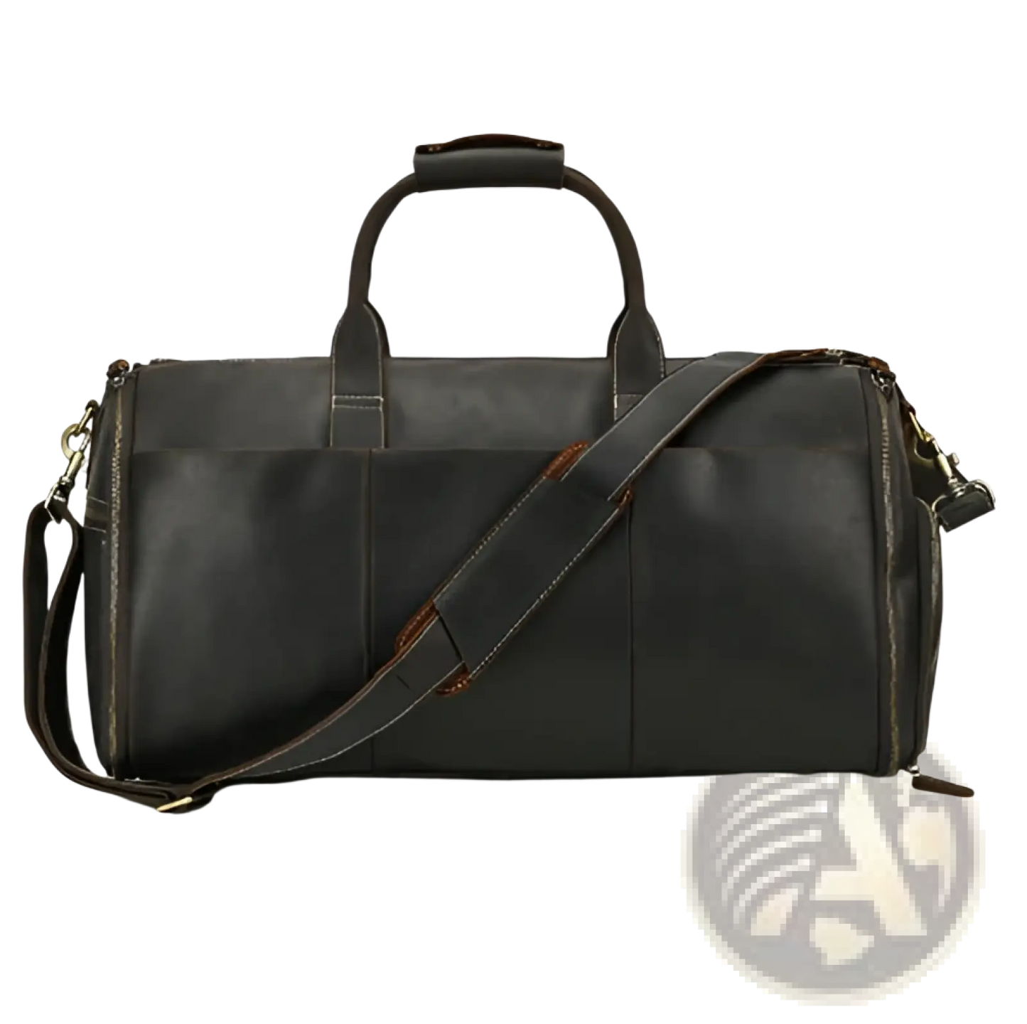 Leather Duffle Bag Vintage Large Folding Travel Bag