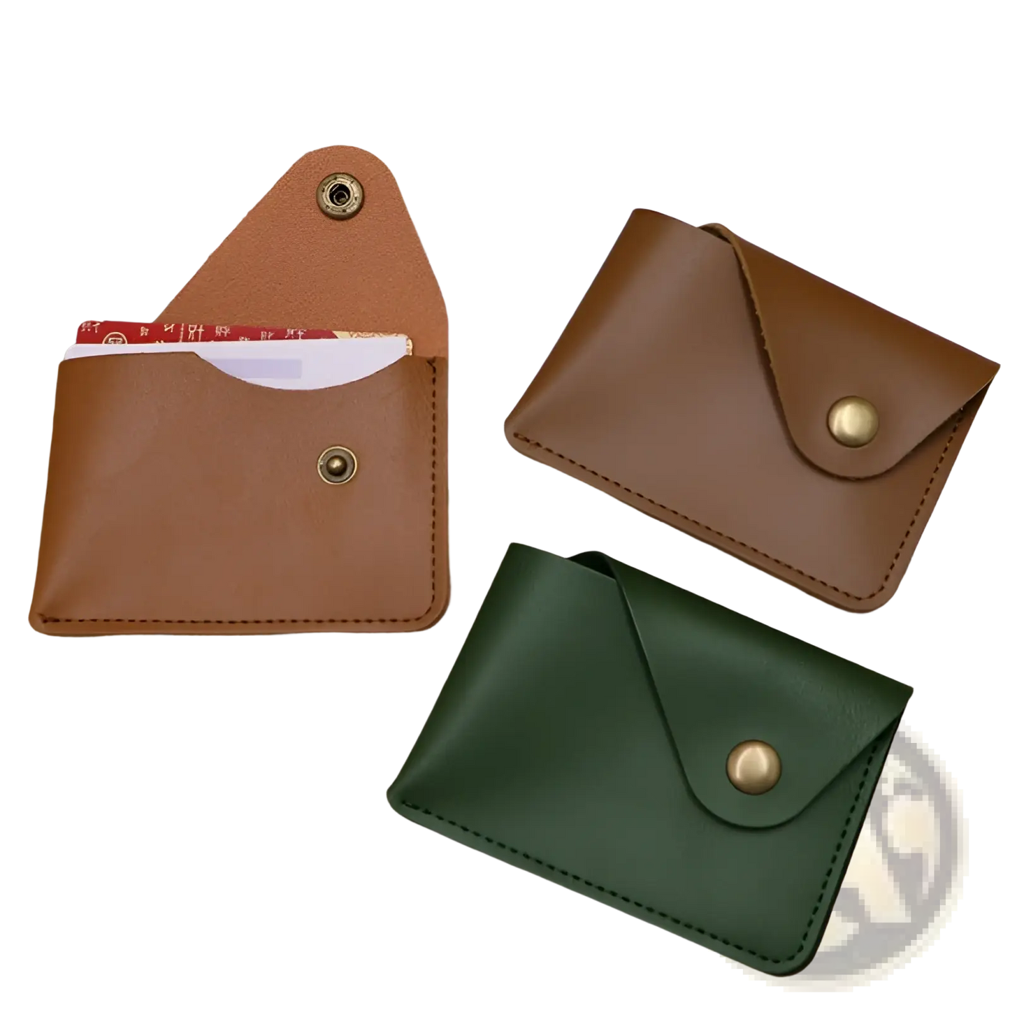Leather Elephant Bag Charm and Slim Card Holder Set
