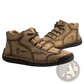 Leather High Top Sneakers Vintage Hand Stitched Shoes