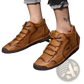 Leather High Top Sneakers Vintage Hand Stitched Shoes