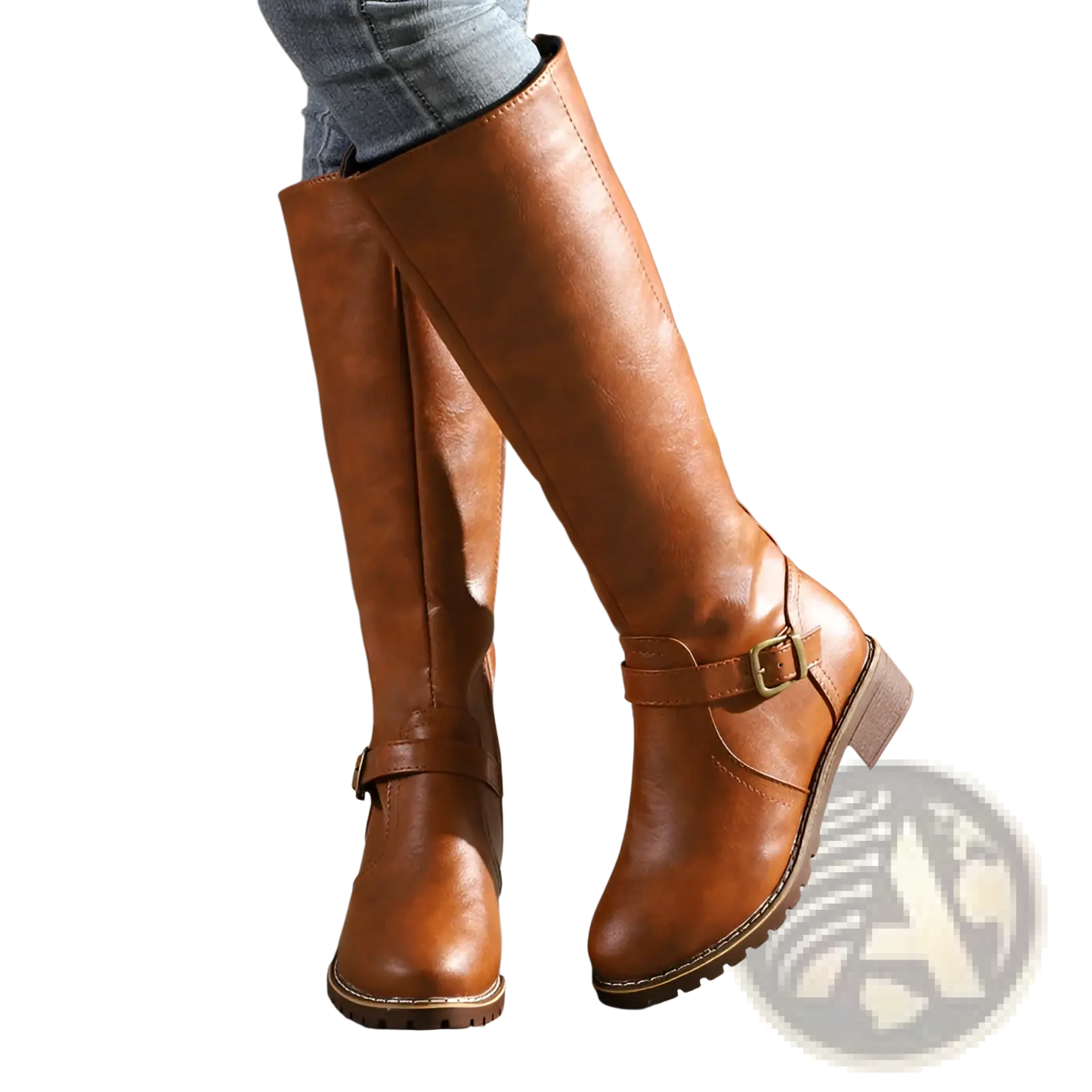 Leather Knee High Buckle Strap Warm Knight Boots