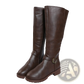 Leather Knee High Knight Boots with Buckle Strap