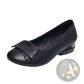 Leather Loafers with Square Toe and Bow Detail