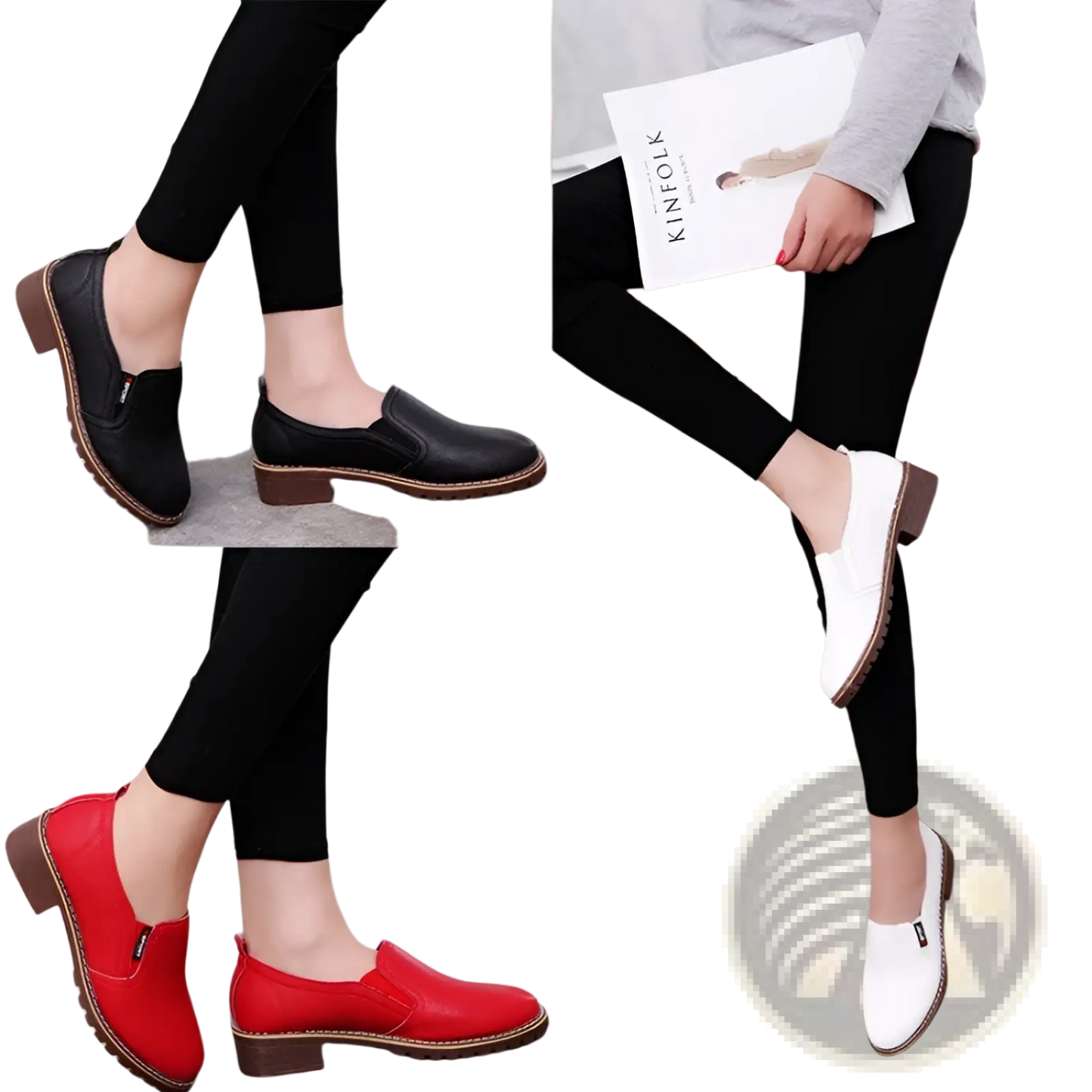 Leather Loafers Waterproof Platform Flat Shoes
