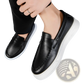 Leather Loafers with White Rubber Soles