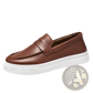 Leather Loafers with White Rubber Soles