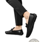 Leather Loafers Woven Buckle Slip on Casual Shoes