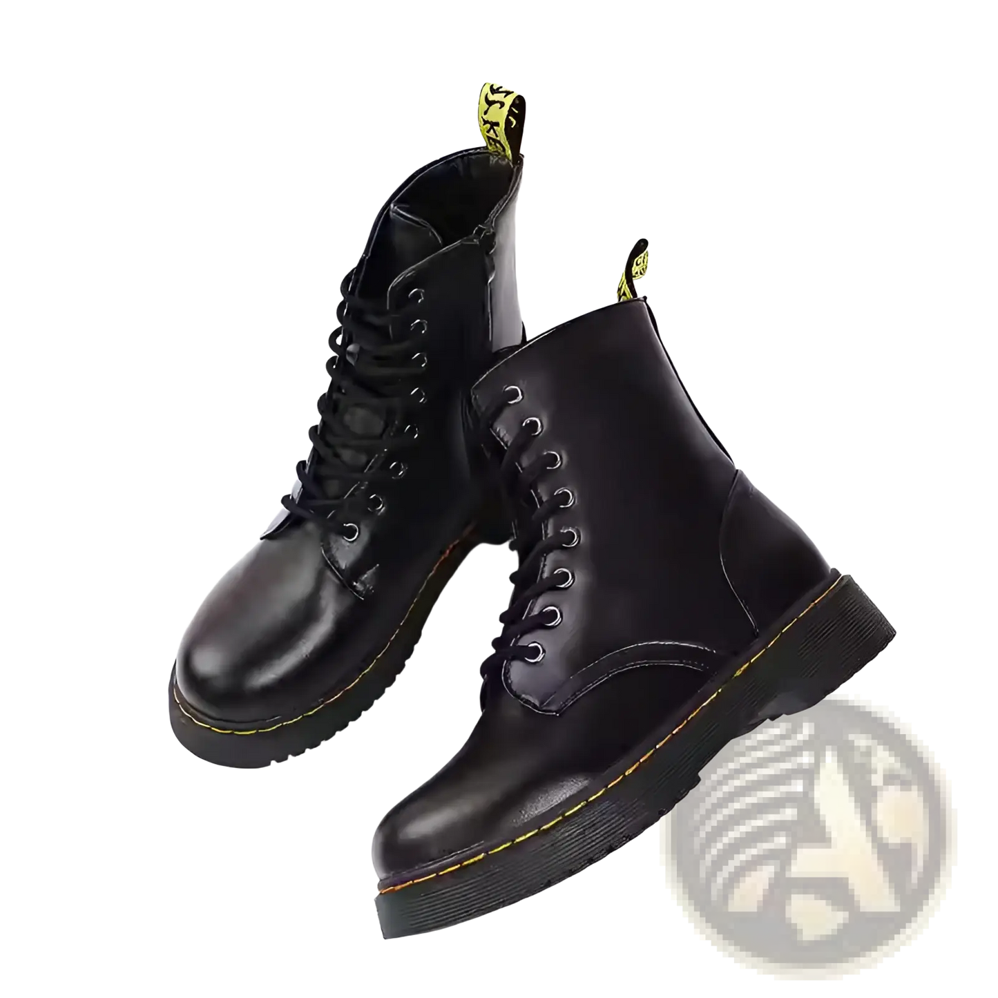 Leather Martin Boots Round Toe Flat Ankle Shoes