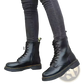 Leather Martin Boots Round Toe Flat Ankle Shoes