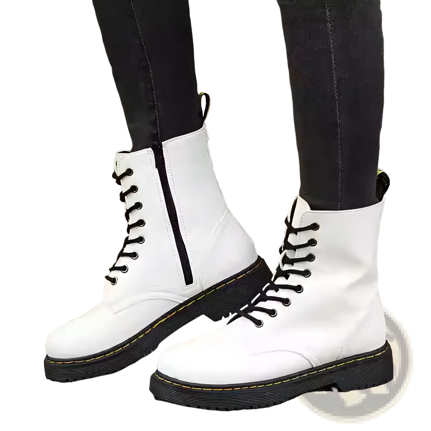 Leather Martin Boots Round Toe Flat Ankle Shoes