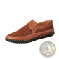 Leather Mesh Slip on Loafers with Braided Rubber Sole