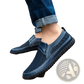 Leather Mesh Slip on Loafers with Braided Rubber Sole