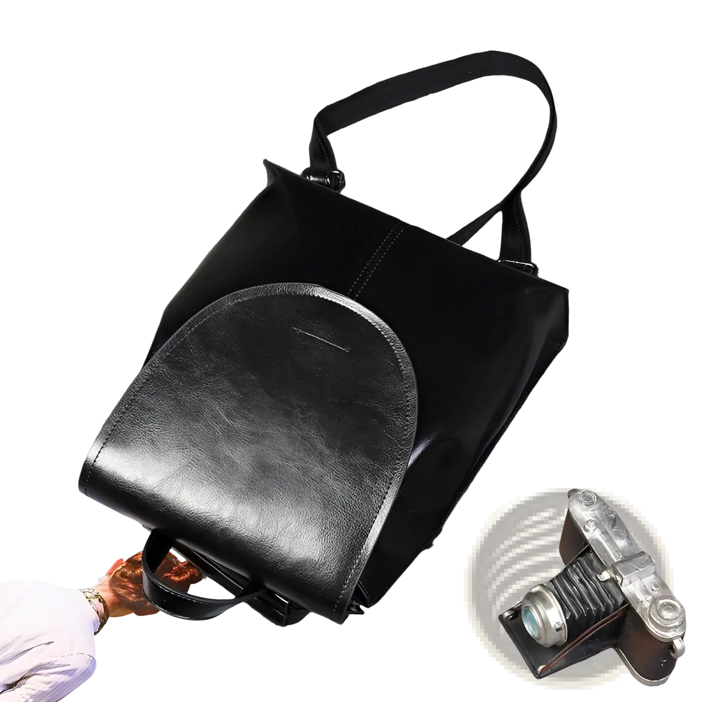 Leather Messenger Backpack Retro Fashion Bag