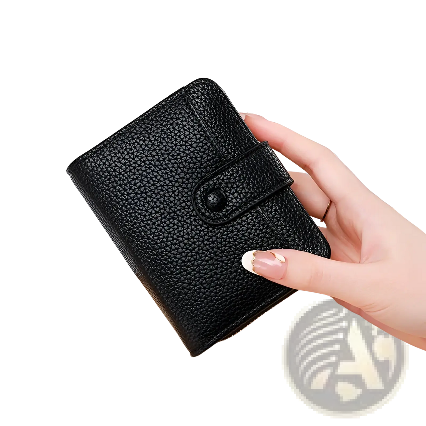 Leather Mini Organ Wallet with Button Closure