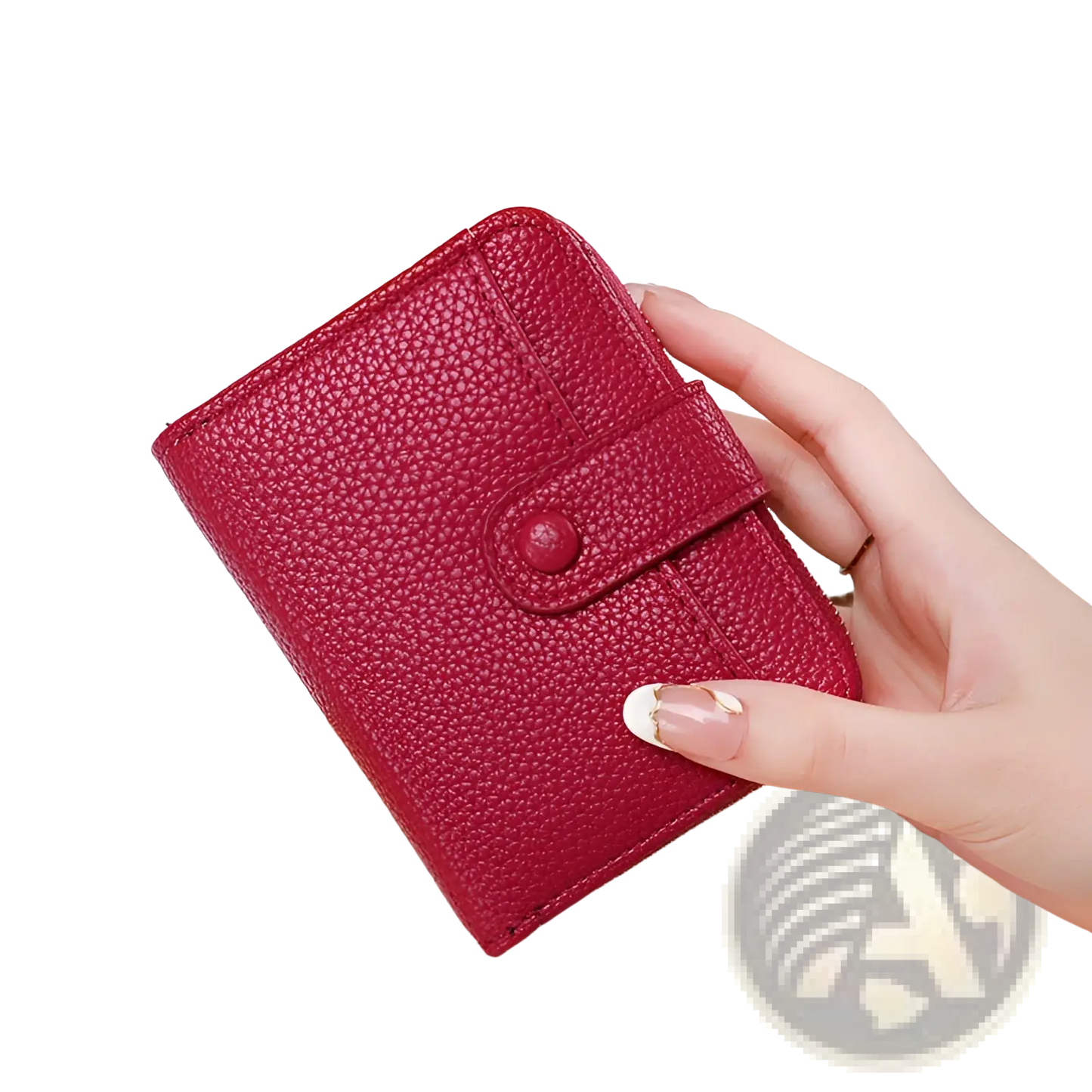 Leather Mini Organ Wallet with Button Closure