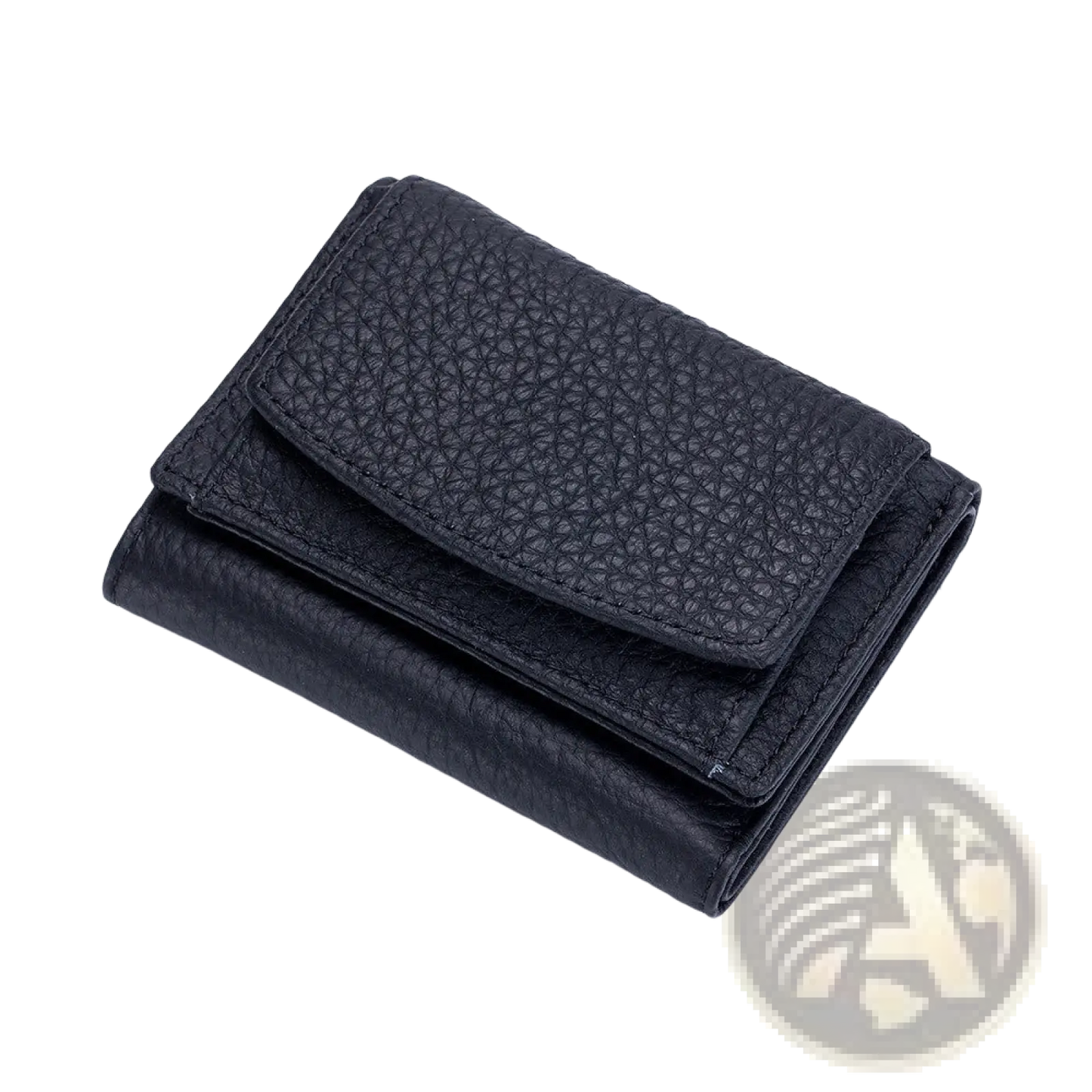 Leather Mini Wallet Compact Cowhide Bifold Card Holder