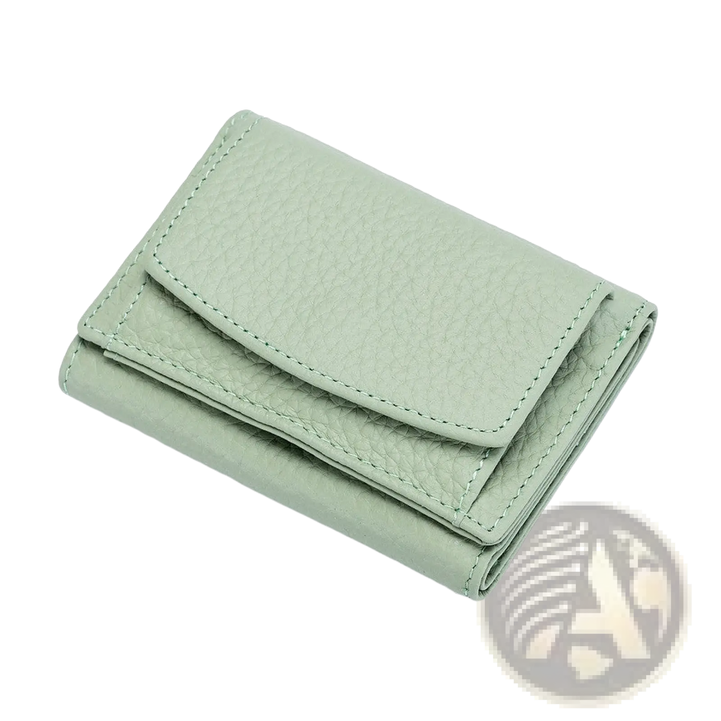 Leather Mini Wallet Compact Cowhide Bifold Card Holder