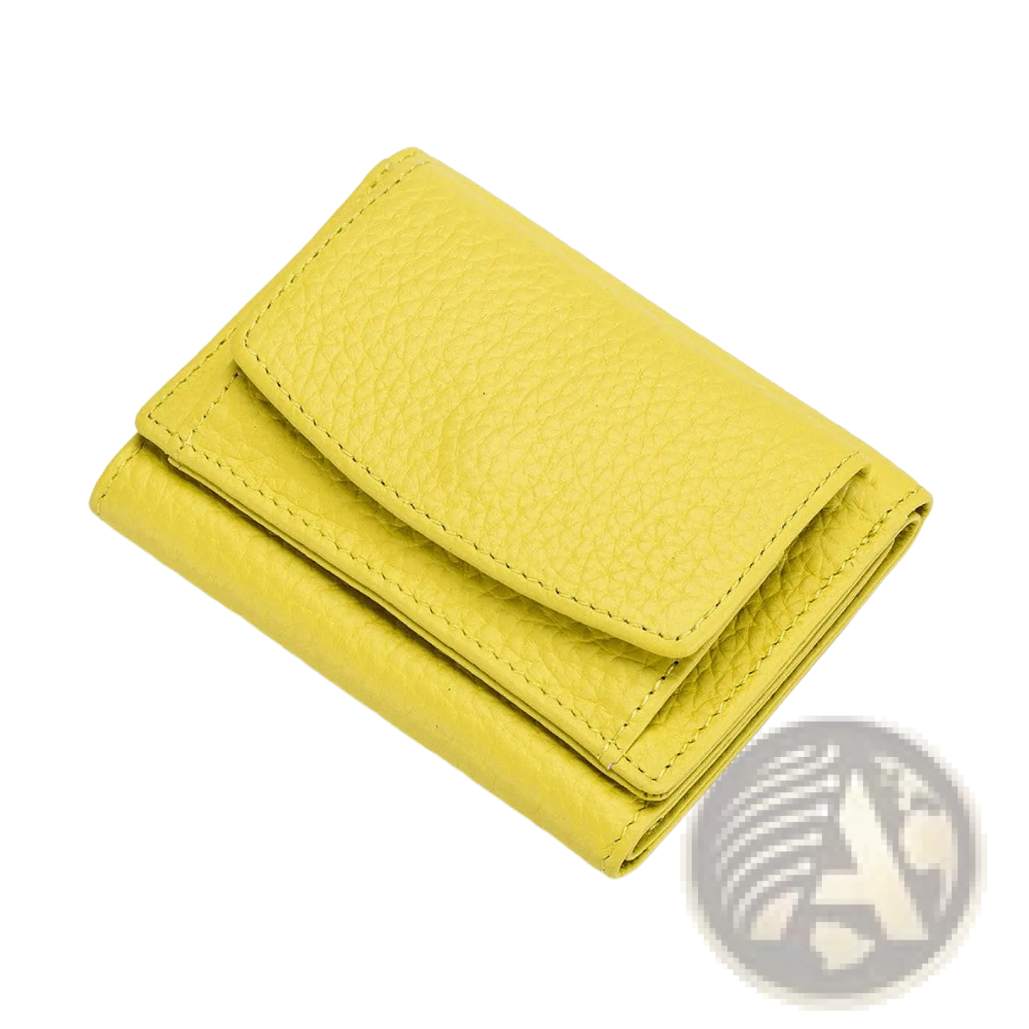 Leather Mini Wallet Compact Cowhide Bifold Card Holder
