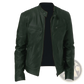 Leather Motorcycle Jacket Slim Fit Zipper Cardigan