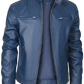 Leather Motorcycle Jacket Slim Fit Zipper Cardigan