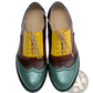 Leather Oxford Brogue Shoes Women's Two Tone Flats