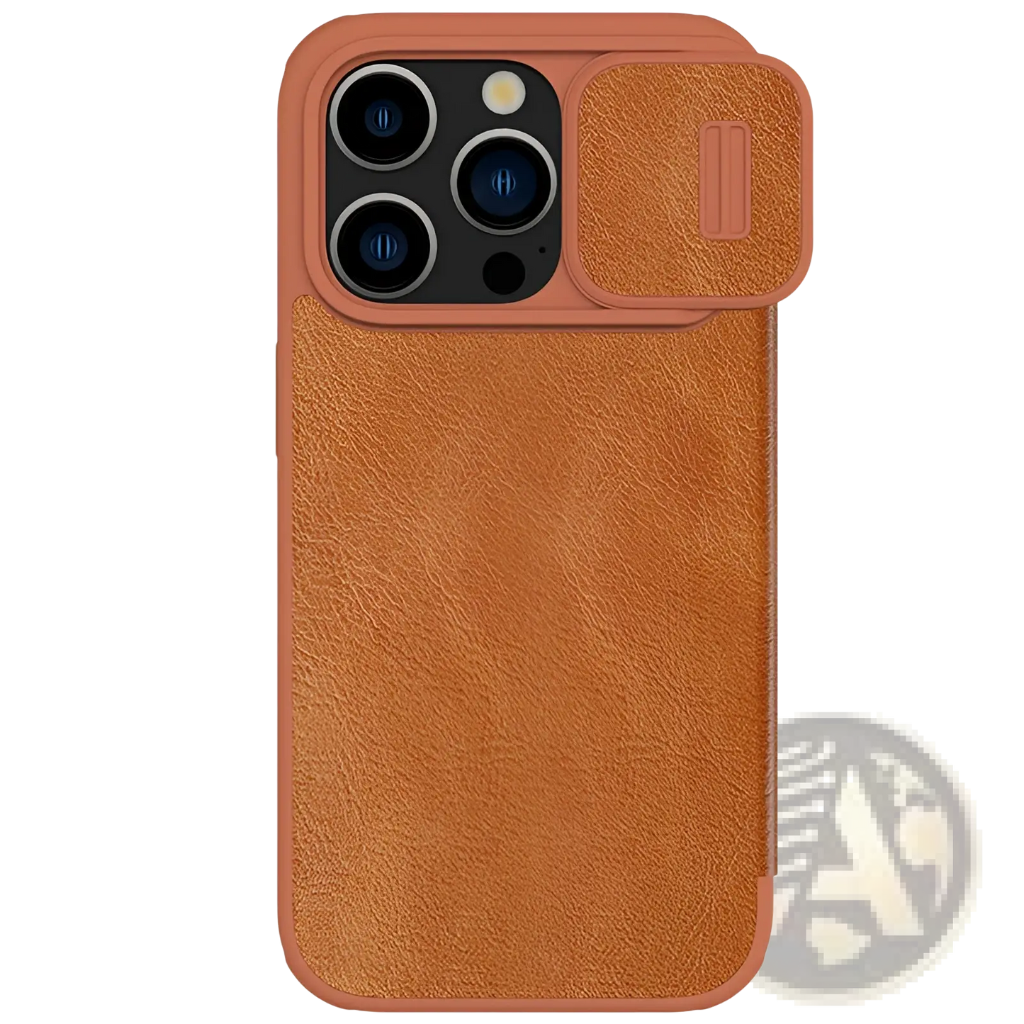 Leather Phone Case with Camera Slider for Iphone 15