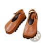 Leather Platform Sandals Chunky Retro Open Toe Shoes