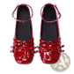 Leather Retro Pumps with Studded Buckle Straps
