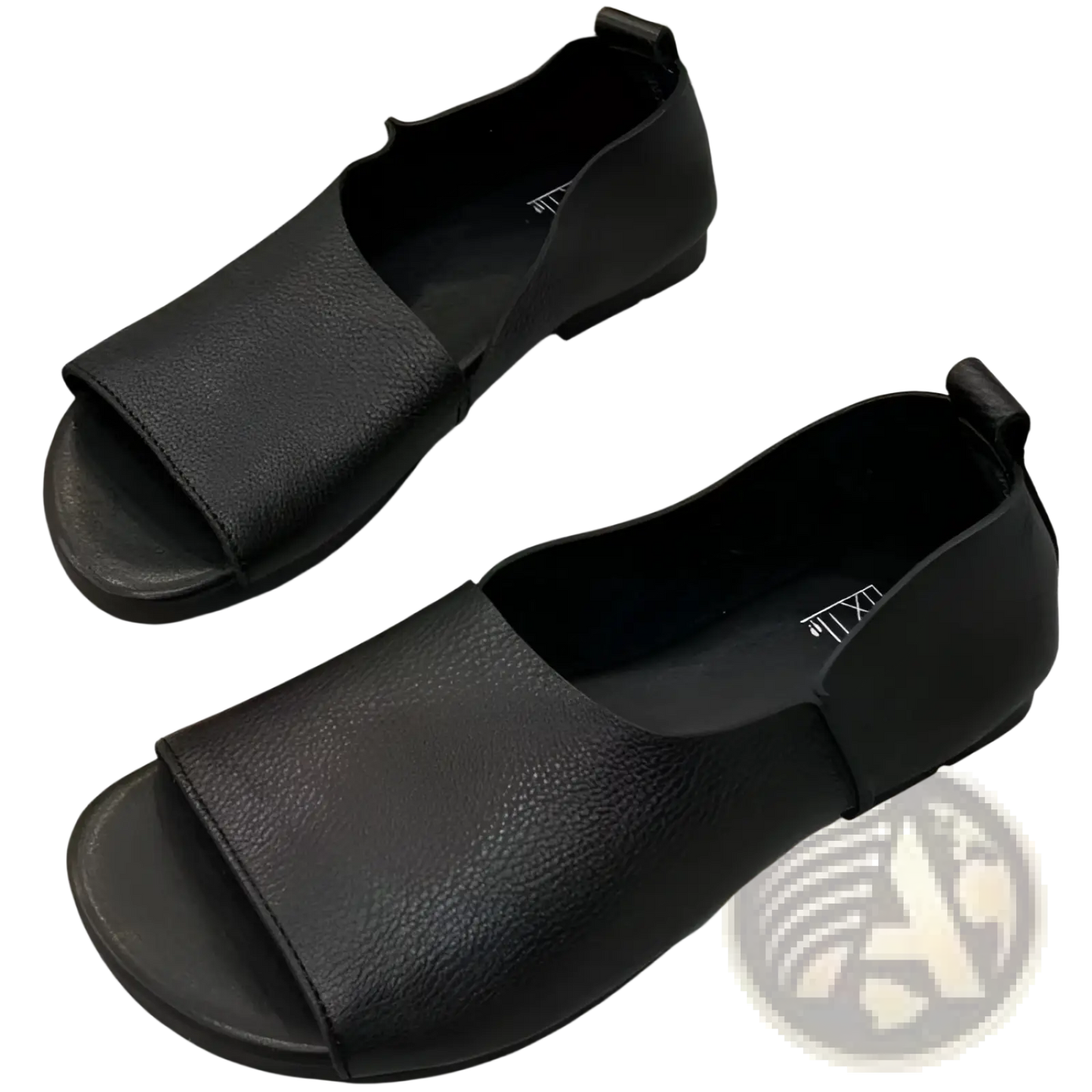 Leather Sandals Retro Soft Sole Peep Toe Slip Ons