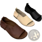 Leather Sandals Retro Soft Sole Peep Toe Slip Ons