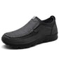Men's British Leather Textured Slip on Casual Shoes