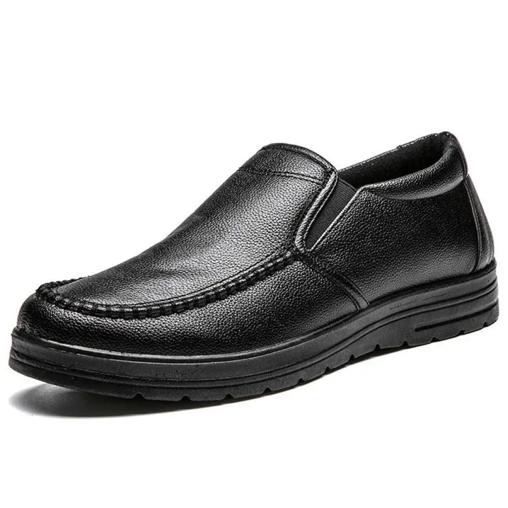Men's British Leather Textured Slip on Casual Shoes