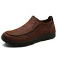 Men's British Leather Textured Slip on Casual Shoes