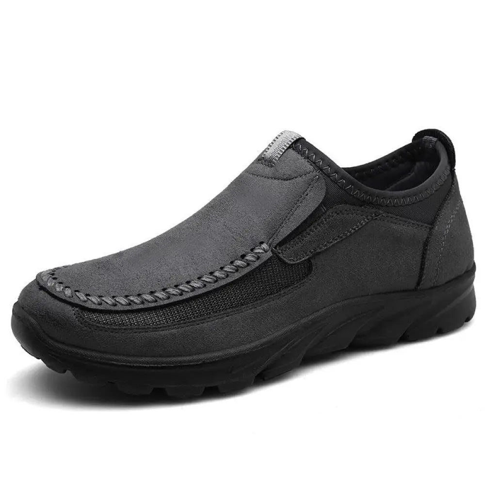 Men's British Leather Textured Slip on Casual Shoes