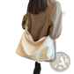 Leather Shoulder Bag with Gold Buckle and Strap