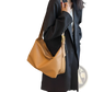 Leather Shoulder Bag with Gold Buckle and Strap
