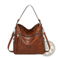 Leather Shoulder Bag Multi Zipper Crossbody Tote