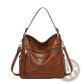 Leather Shoulder Bag Multi Zipper Crossbody Tote