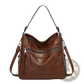 Leather Shoulder Bag Multi Zipper Crossbody Tote