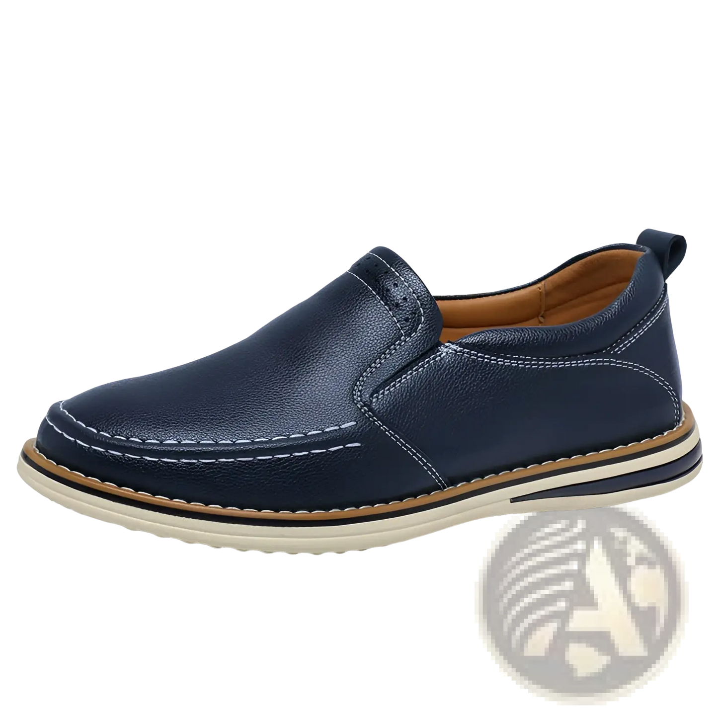Leather Slip on Loafers Hand Sewn Casual Bean Shoes