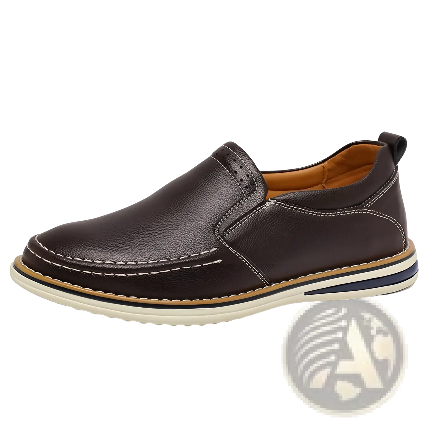 Leather Slip on Loafers Hand Sewn Casual Bean Shoes