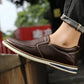 Leather Slip on Loafers Hand Sewn Casual Bean Shoes