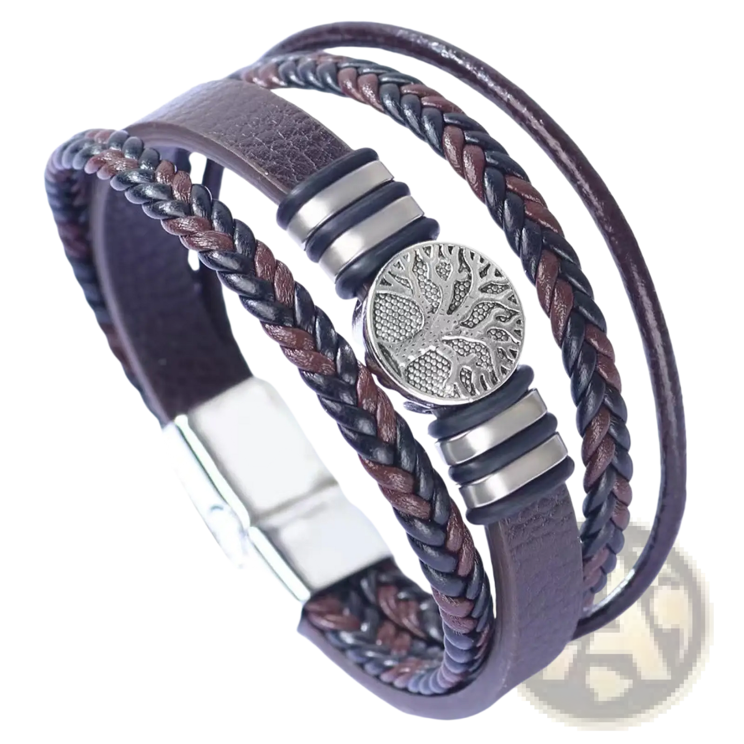 Leather Tree of Life Multi Strand Bracelet for Men
