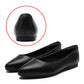 Women's Pointed Toe Black Leather Professional Work Flats