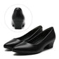 Women's Pointed Toe Black Leather Professional Work Flats
