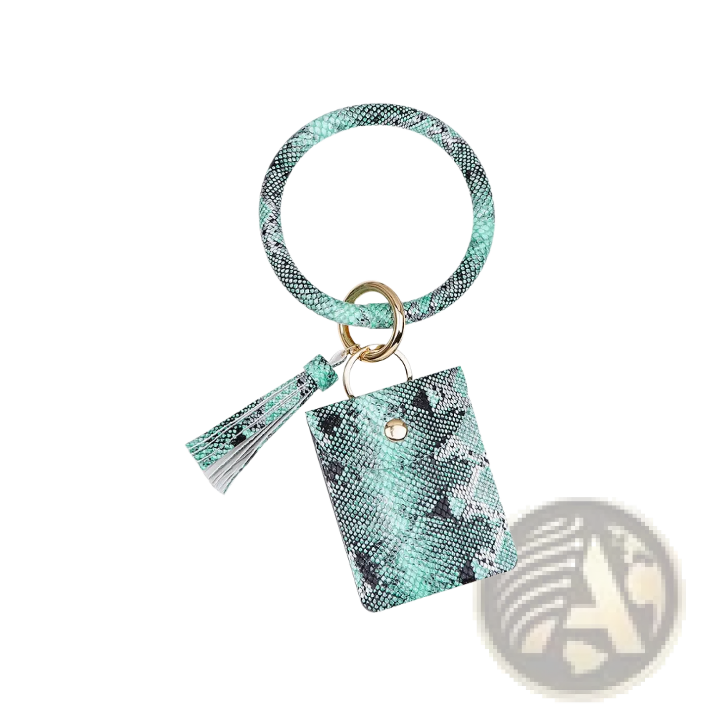 Leather Wristlet Keychain Card Holder with Tassel